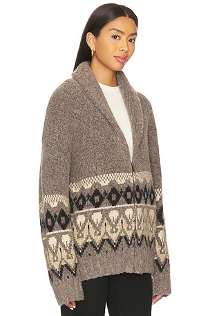 Joe's Jeans Inga Fairisle Cardigan in Brown