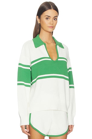 Joe's Jeans The Romie Polo Sweater in White,Green