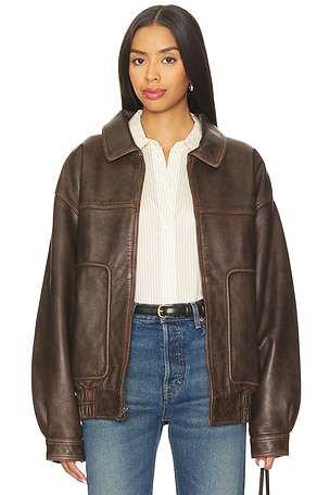 Luca Leather Bomber Jacket Joe's Jeans