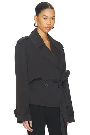 Joe's Jeans The Liz Cropped Trench Coat in Black