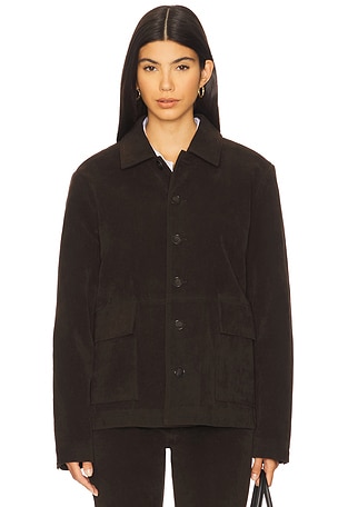 Joe's Jeans Vegan Suede Chore Coat in Chocolate