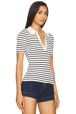 Joe's Jeans Jess Pointelle Polo Shirt in White