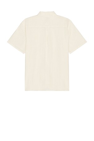 JOHN ELLIOTT Short Sleeve Cloak Button Up Shirt in Cream