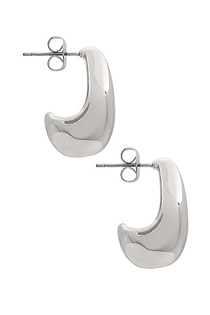 joolz by Martha Calvo Justine Hoops in Metallic Silver