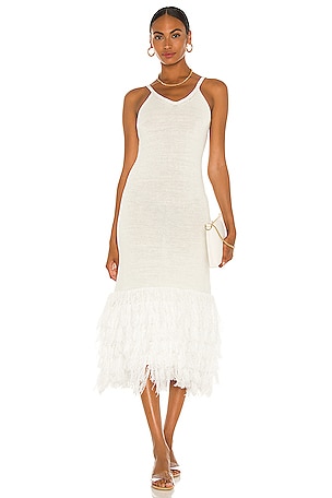 JoosTricot Linen Fringe Dress in White | REVOLVE