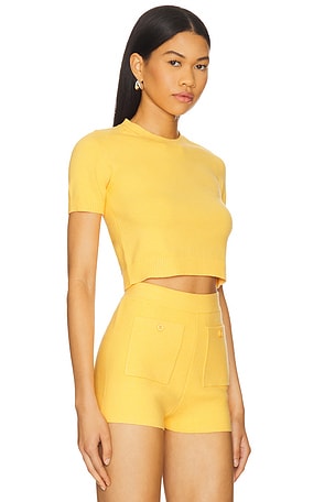 JoosTricot Short Sleeve Crop Top in Orange