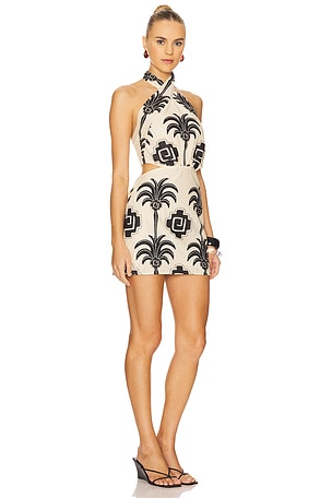 Johanna Ortiz Pintaderas Mini Dress in Black,White