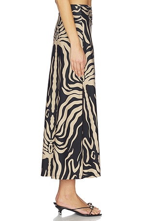 Johanna Ortiz Palms Nuevo Destino Midi Skirt in Brown