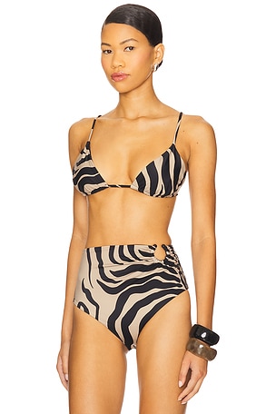 Johanna Ortiz Konibo Bikini Top in Tank,Black