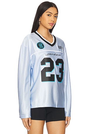 Jordan Long Sleeve Jersey Top in Baby Blue