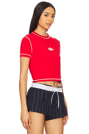 Jordan Cropped Tee in Red
