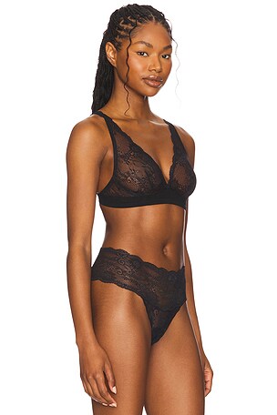 Journelle Sapna Plunge Bralette in Black. Size XS. Also