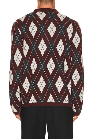 SIMKHAI Callum Cashmere Argyle Polo in Multi