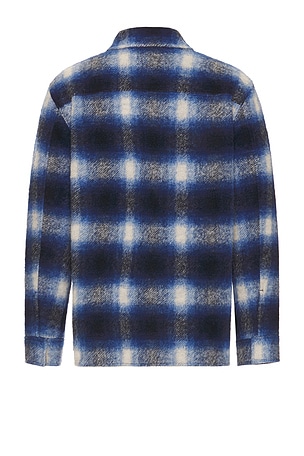 SIMKHAI Caleb Plaid Shirt Jacket in Blue