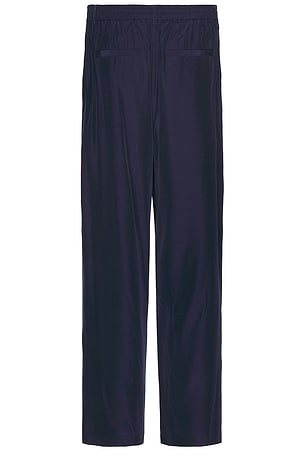 SIMKHAI Clyde Cinch Waist Pleated Trouser in Blue