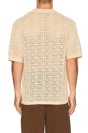 SIMKHAI Billy Short Sleeve Shirt in Beige