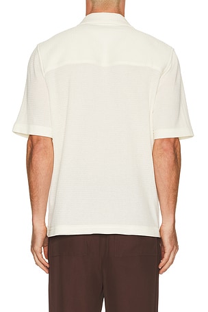 SIMKHAI Troy Short Sleeve Shirt in White