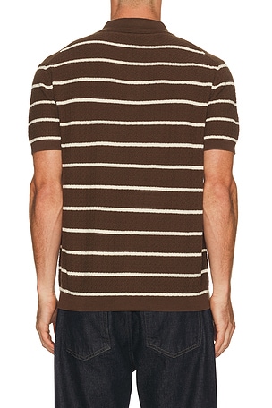 Simkhai calum short sleeve polo en color marrón