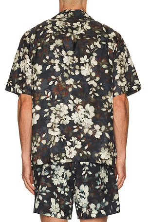 SIMKHAI Casper Printed Silk Shirt in Floral Print. Size S. Also