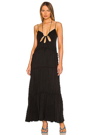 chinese dress ladies Lina Yellow Poplin Maxi Dress | Afterpay | Klarna main image 1