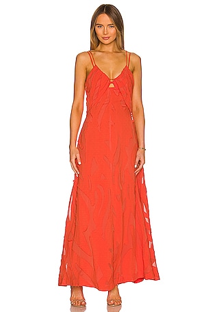 jonathan simkhai katie sheer slip dress SIMKHAI Katie Slip Dress in Scarlet