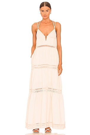 SIMKHAI Rocky Crochet Strappy Maxi Dress in Shell | REVOLVE