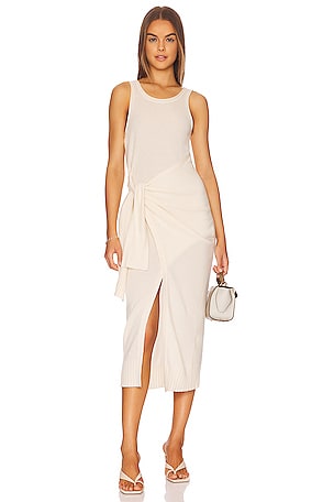 SIMKHAI Flynn Wrap Cashmere Dress in Ivory | REVOLVE SIMKHAI Flynn Wrap Cashmere Dress in Ivory | REVOLVE