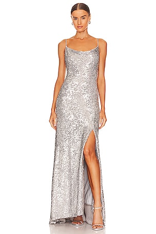 Finley Hammered Sequins Gown SIMKHAI