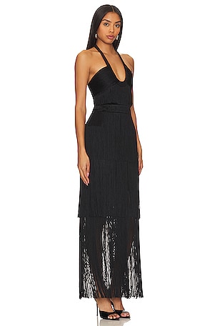 SIMKHAI Baldwin Fringe Dress in Black