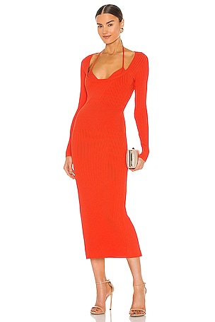 liza midi dress Liza Boat Neck Wide Rib Midi Dress Pine Navy / L