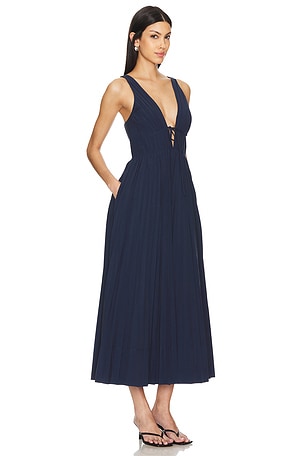 SIMKHAI Stephanie Midi Dress in Navy