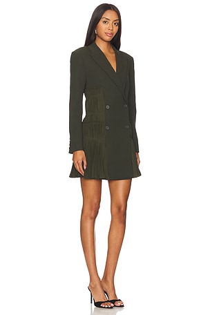 SIMKHAI Smith Blazer Mini Dress in Dark Green