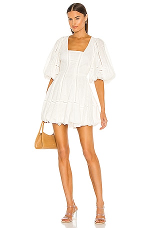 SIMKHAI Brynn Broderie Anglaise Dress in White | REVOLVE