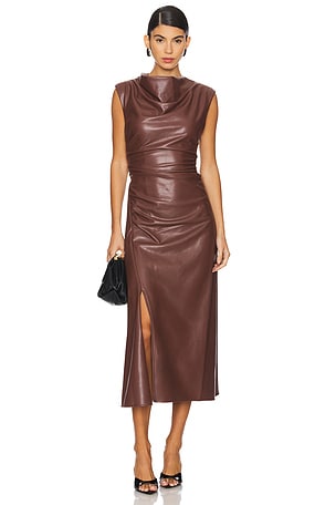 Burke Sleeveless Draped Midi Dress SIMKHAI