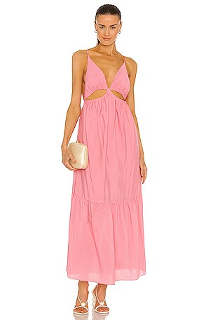 SIMKHAI Calliope Cut Out Dress in Guava | REVOLVE SIMKHAI Calliope Cut Out Dress in Guava | REVOLVE