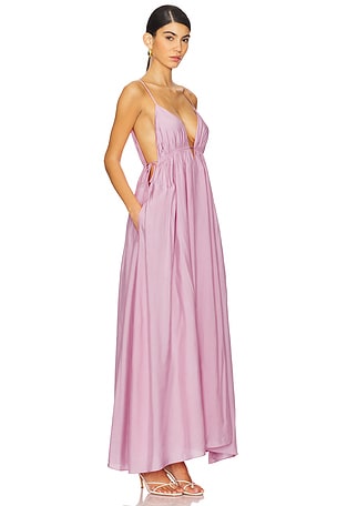 SIMKHAI Josephine V-neck Maxi Dress in Blush