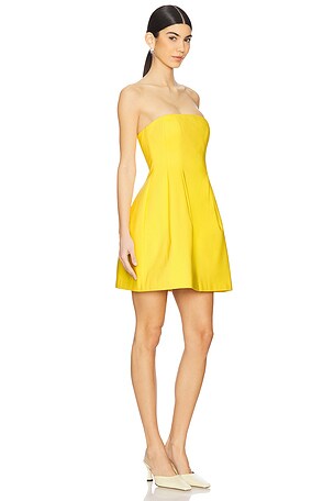 SIMKHAI Arta Bustier Mini Dress in Lemon
