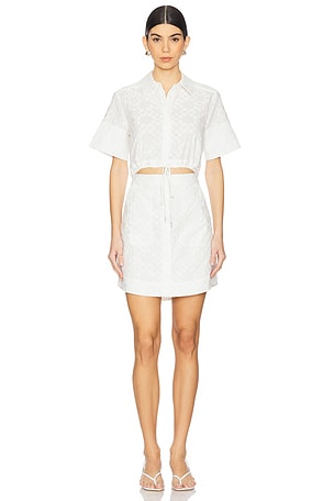 Marcy Short Sleeve Mini Shirt Dress SIMKHAI