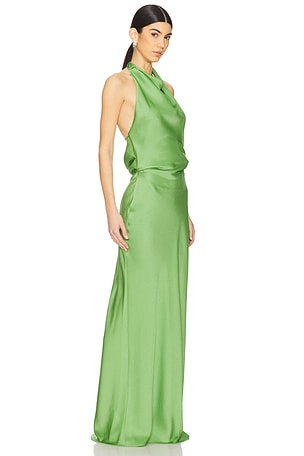 SIMKHAI Reannon Draped Gown in Green