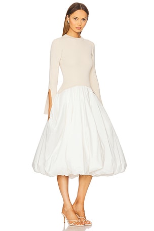 SIMKHAI Kenlie Midi Dress in Beige