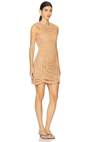 SIMKHAI Coen Mini Dress in Tan