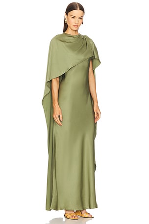 SIMKHAI Izel Cape Gown in Olive