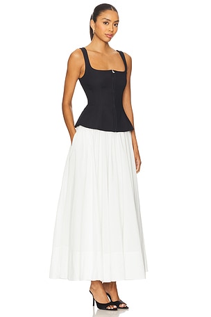 SIMKHAI Jolynn Midi Dress in Black,White