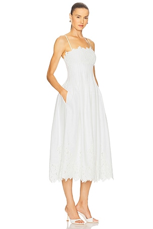 SIMKHAI Lilianna Lace Midi Dress in White