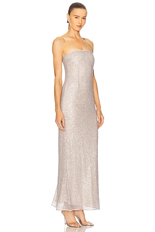 SIMKHAI Xyla Gown in Metallic Silver