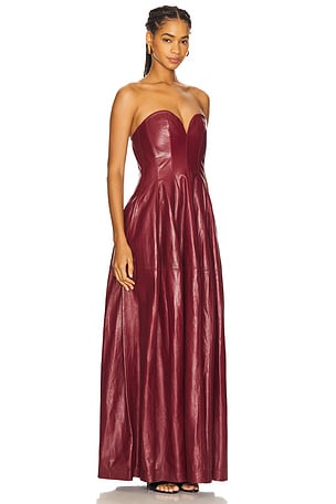 SIMKHAI Carrington Bustier Gown in Red