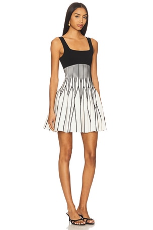 SIMKHAI Cynder Mini Dress in Black,White. Size XS. Also