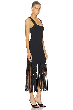 SIMKHAI Romelia Midi Dress in Black. Size XS. Also