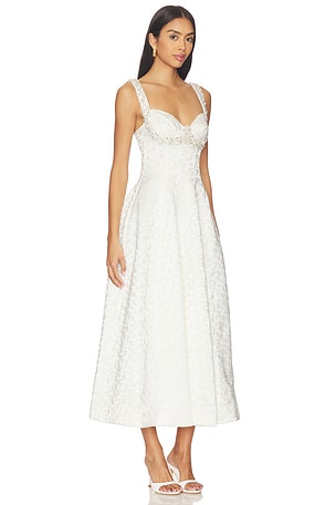 SIMKHAI Charlotte Midi Dress in White