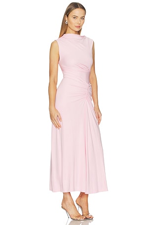 SIMKHAI ROBE EN JERSEY DRAPÉ ACACIA en Penk